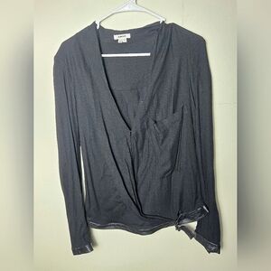 Women's Helmut Lang Morse Draped Wrap Wool Blend Top, Size Medium